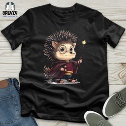 Hedgehog Wizard Charm Unisex T Shirt Gift For Animal Lover