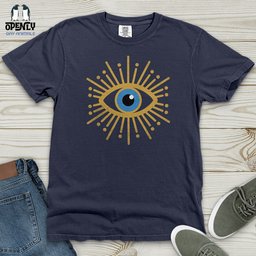 Gold Evil Eye Heavy Cotton Comfort Colors Tee Gift For Animal Lover
