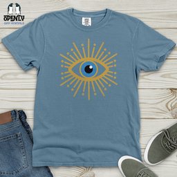 Gold Evil Eye Heavy Cotton Comfort Colors Tee Gift For Animal Lover