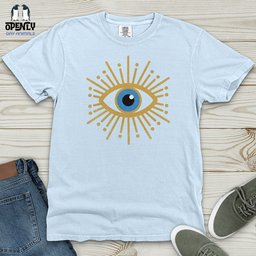 Gold Evil Eye Heavy Cotton Comfort Colors Tee Gift For Animal Lover