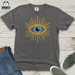 Gold Evil Eye Heavy Cotton Comfort Colors Tee Gift For Animal Lover