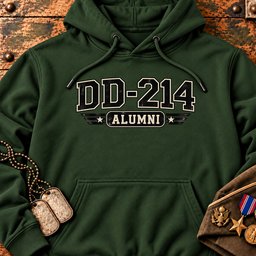 DD-214 Alumni T Shirt, Hoodie, Polo - Hoodie-Forest-Green.jpg
