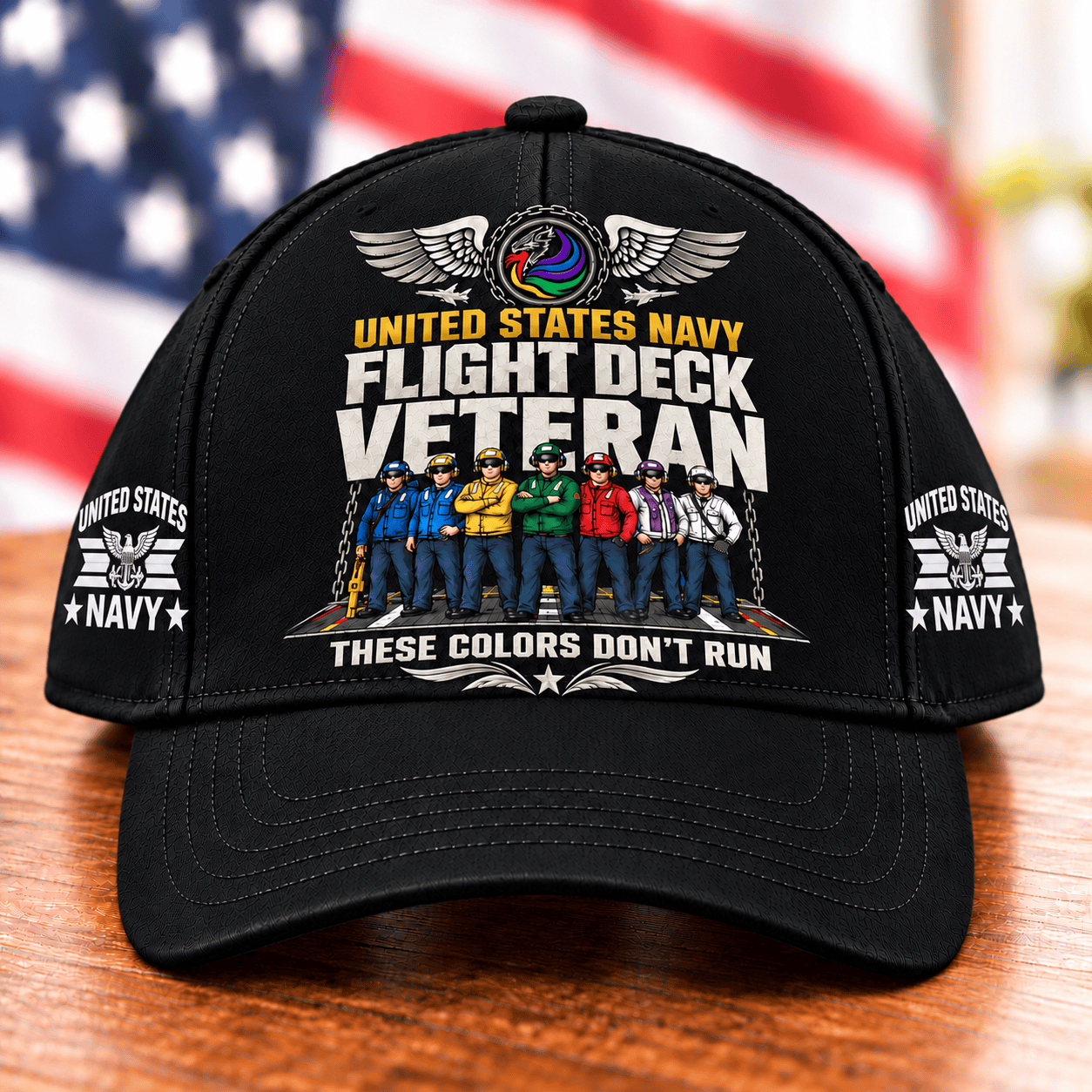 United States Navy Flight Deck Veteran These Colors Dont Run Baseball Cap Gift For Men Baseball Cap Black