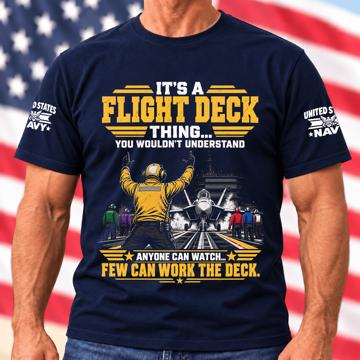 US Navy Flight Deck Thing Few Can Work The Deck T Shirt Hoodie Baseball Cap Gift For Men T-shirt Navy