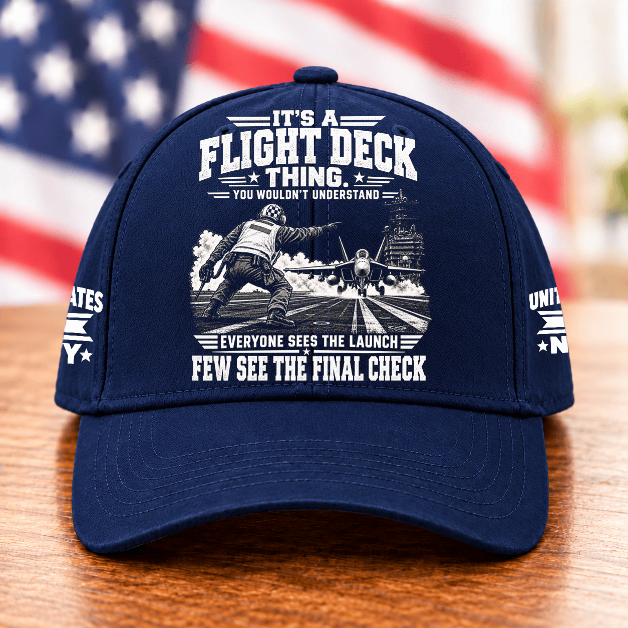 US Navy Flight Deck Thing Few See The Final Check Baseball Cap Gift For Men Baseball Cap Navy