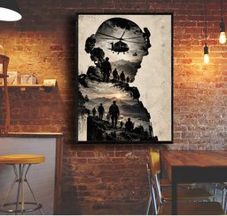 Veteran Helicopter Mission Silhouette Wall Art Decor, Gift for Service Member Canvas - Canvas-4