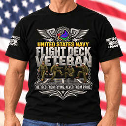 Navy Flight Deck Veteran Retired From Flying Never From Pride T Shirt Hoodie Baseball Cap Gift For Men T-shirt Black