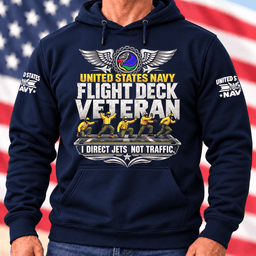 Navy Flight Deck Veteran I Direct Jets Not Traffic T Shirt Hoodie Baseball Cap Gift For Men Hoodie Navy