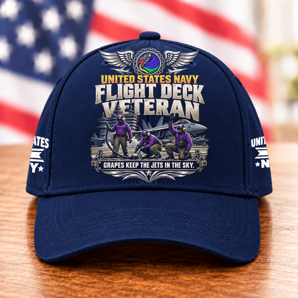 Navy Flight Deck Veteran Grapes Keep The Jets In The Sky T Shirt Hoodie Baseball Cap Gift For Men Baseball Cap Navy