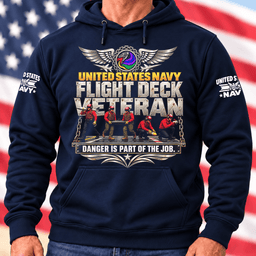 Navy Flight Deck Veteran Danger Is Part Of The Job T Shirt Hoodie Baseball Cap Gift For Men Hoodie Navy