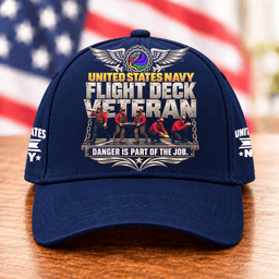 Navy Flight Deck Veteran Danger Is Part Of The Job T Shirt Hoodie Baseball Cap Gift For Men Baseball Cap Navy