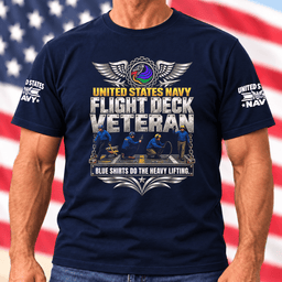 Navy Flight Deck Veteran Blue Shirts Do The Heavy Lifting T Shirt Hoodie Baseball Cap Gift For Men T-shirt Navy