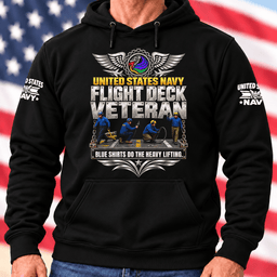 Navy Flight Deck Veteran Blue Shirts Do The Heavy Lifting T Shirt Hoodie Baseball Cap Gift For Men Hoodie Black