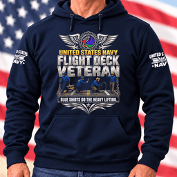 Navy Flight Deck Veteran Blue Shirts Do The Heavy Lifting T Shirt Hoodie Baseball Cap Gift For Men Hoodie Navy