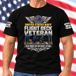 Navy Flight Deck Veteran Blue Shirts Do The Heavy Lifting T Shirt Hoodie Baseball Cap Gift For Men T-shirt Black