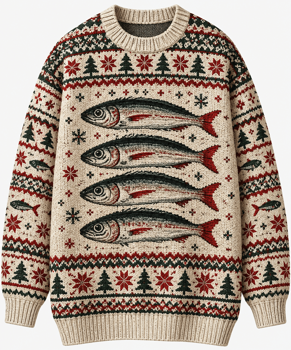 Fish Fair Isle Ugly Christmas Sweater Gift For Fishing Lovers