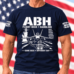Navy ABH Flight Deck Handling Same Deck Different Day T Shirt Hoodie Baseball Cap Gift For Men T-shirt Navy