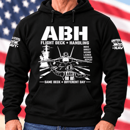 Navy ABH Flight Deck Handling Same Deck Different Day T Shirt Hoodie Baseball Cap Gift For Men Hoodie Black