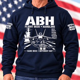 Navy ABH Flight Deck Handling Same Deck Different Day T Shirt Hoodie Baseball Cap Gift For Men Hoodie Navy