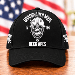Navy Boatswains Mate Deck Apes Skull T Shirt Hoodie Baseball Cap Gift For Men Baseball Cap Black