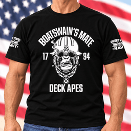 Navy Boatswains Mate Deck Apes Skull T Shirt Hoodie Baseball Cap Gift For Men T-shirt Black