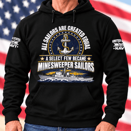 Navy Minesweeper Sailors All Sailors Are Created Equal T Shirt Hoodie Baseball Cap Gift For Men Hoodie Black