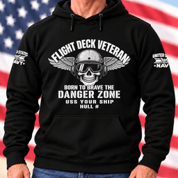 Navy Flight Deck Veteran Born To Brave The Danger Zone T Shirt Hoodie Baseball Cap Gift For Men Hoodie Black