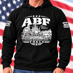 Navy ABF Aviation Boatswains Mate Fuels T Shirt Hoodie Baseball Cap Gift For Men Hoodie Black