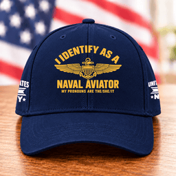 I Identify As A Naval Aviator T Shirt Hoodie Baseball Cap Gift For Navy Pilots Baseball Cap Navy