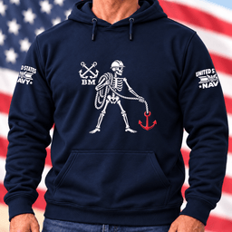 Navy Boatswains Mate Skeleton Anchor T Shirt Hoodie Baseball Cap Gift For Men Hoodie Navy
