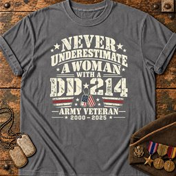 never-underestimate-a-woman-with-a-dd-214-t-shirt-hoodie-polo-23204 T-shirt-Grey.jpg