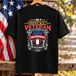 Vietnam Veteran Oath Of Enlistment Has No Expiration Date T Shirt Gift For Men Black Hang