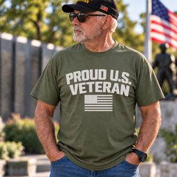 Freedom Isnt Free I Paid For It US Veteran American Flag T Shirt Gift For Men Army Green Front