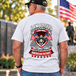 Proud American Patriot Eagle Flag T Shirt Gift For Veterans White Back