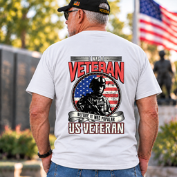 I Was A Veteran Before It Was Popular American Flag T Shirt Gift For Men White Back