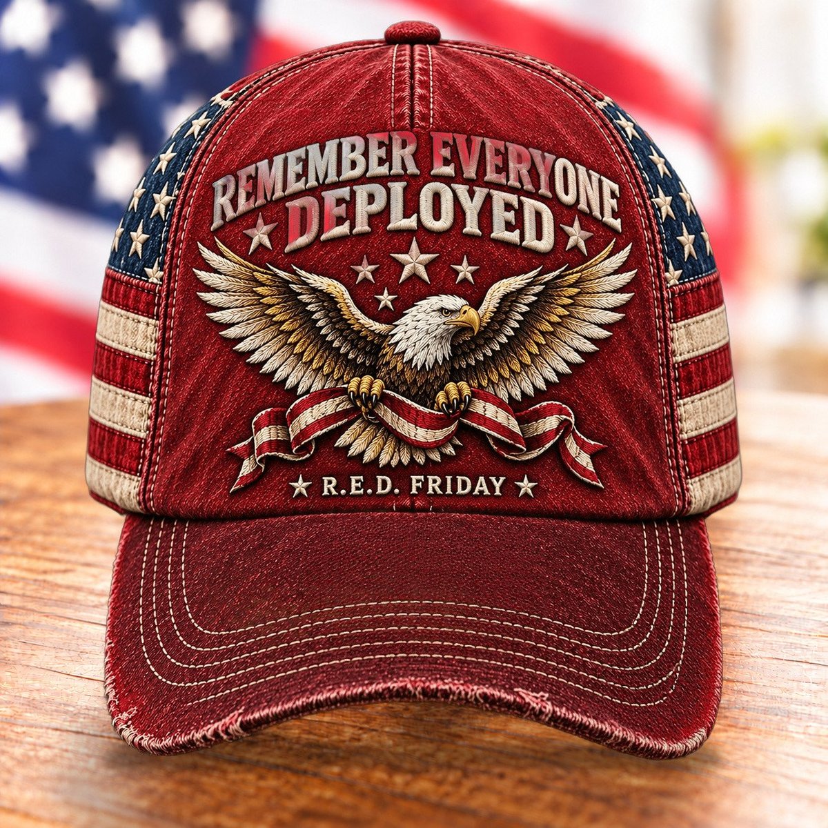 Red Friday Remember Everyone Deployed Printed Hat