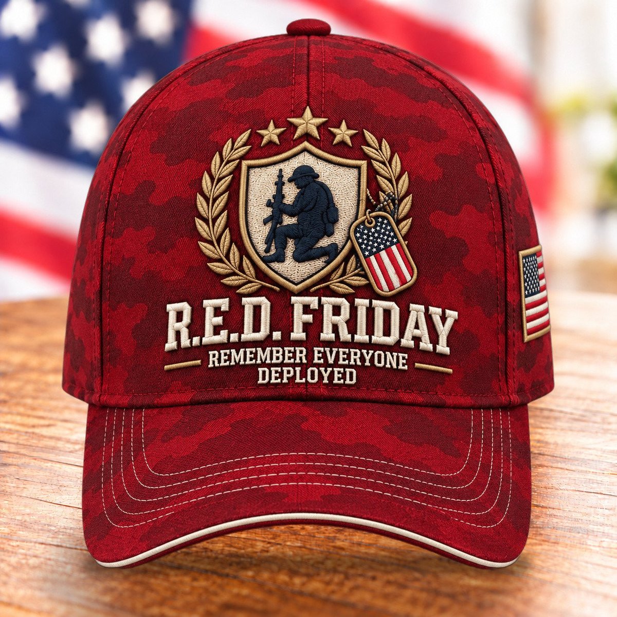 Red Friday Remember Everyone Deployed Printed Hat