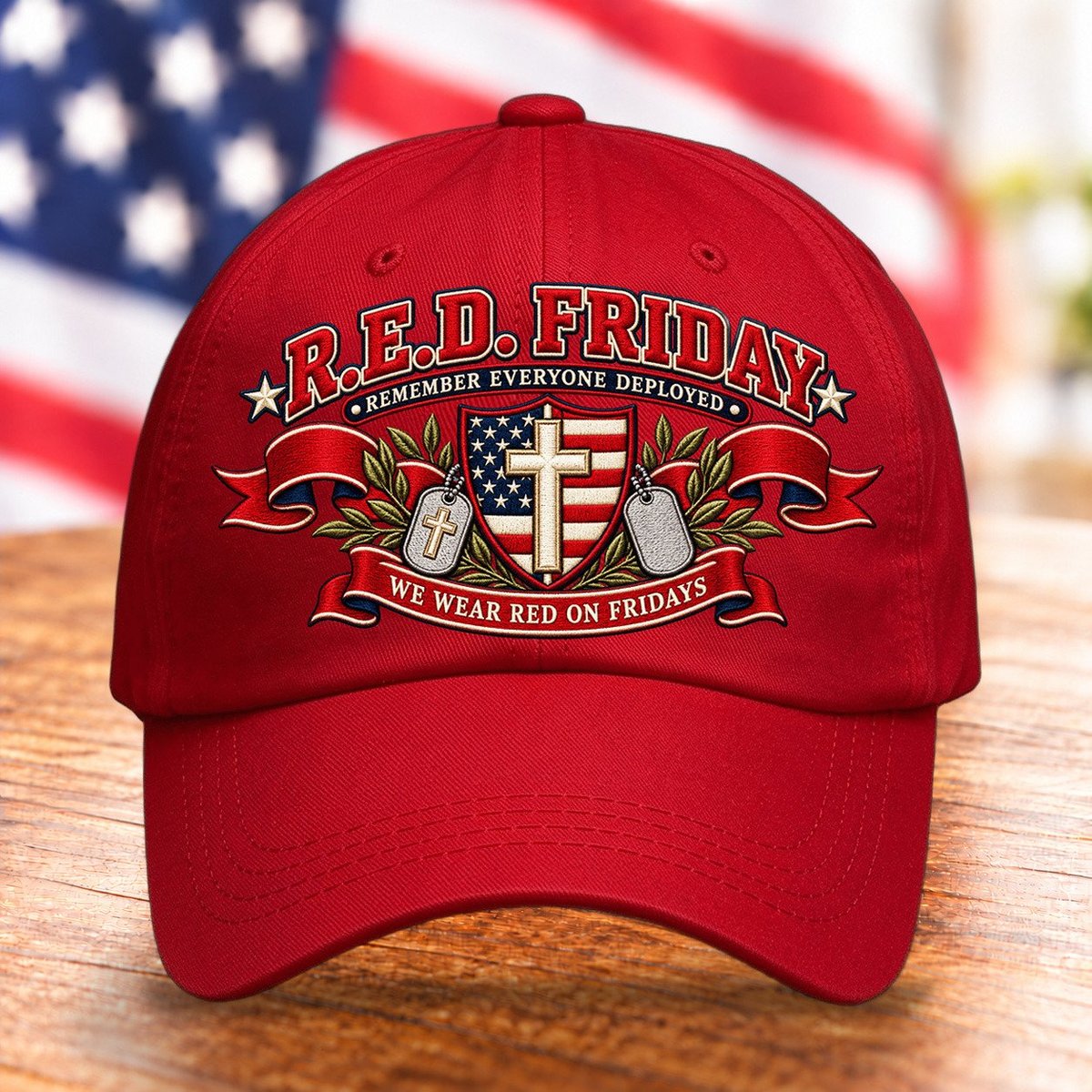 Red Friday Remember Everyone Deployed Printed Hat