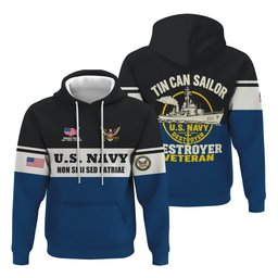 Tin Can Sailor U.S. Navy Destroyer Veteran Polo Shirt, Navy Veteran Shirts - Hoodie - 7