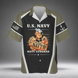 U.S. Navy Sailor Veteran Polo Shirt, Navy Veteran Shirts, Gifts for Navy Veterans - Hawaii Shirt - front - Minimal Gray Studio Backdrop