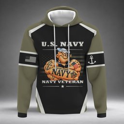 U.S. Navy Sailor Veteran Polo Shirt, Navy Veteran Shirts, Gifts for Navy Veterans - Hoodie - front - Minimal Gray Studio Backdrop