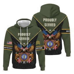 Proudly Served Army National Guard Veteran Polo Shirt, Military Veteran Shirts - Hoodie - 7