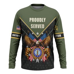 Proudly Served Army National Guard Veteran Polo Shirt, Military Veteran Shirts - Long Sleeve - 11