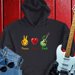 Peace, Love And Rock Hoodie