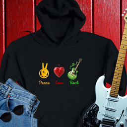 Peace, Love And Rock Hoodie
