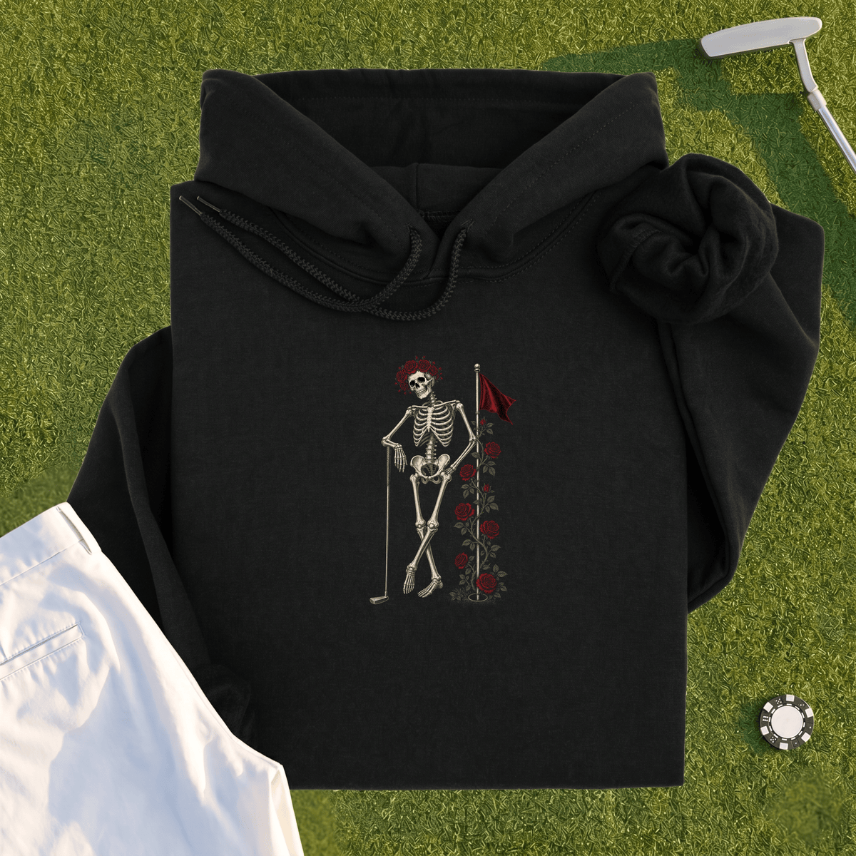 Rose Skeleton Leaning Hoodie