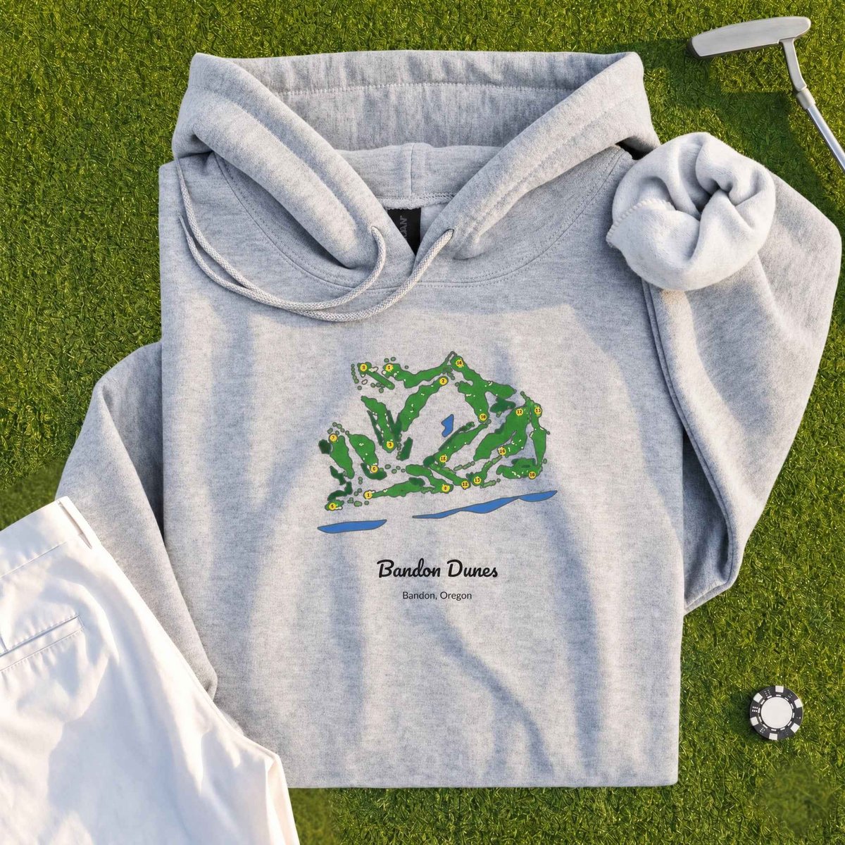 Bandon Dunes Course Map Hoodie