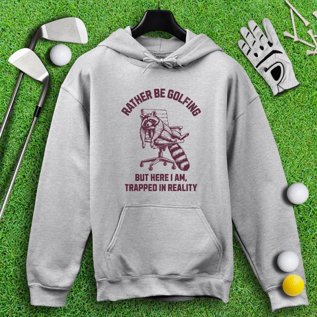 Rather Be Golfing Raccoon Hoodie
