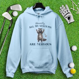 Nervous Raccoon Golf Swing Hoodie