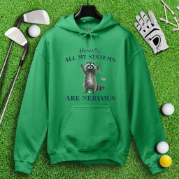 Nervous Raccoon Golf Swing Hoodie